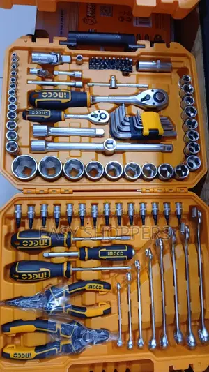 INGCO 100-Piece Hand Tool Set with Ratchet & Sockets