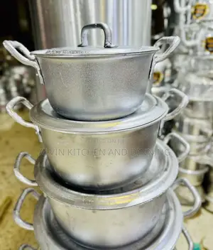 Heavy-Duty Aluminum Saucepan Set (3Pcs)