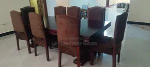 Dining Table for 8 - Hardwood & Fabric
