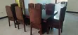 Dining Table for 8 - Hardwood & Fabric - 1