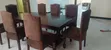 Dining Table for 8 - Hardwood & Fabric - 2