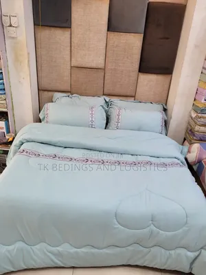 6x6 Linen Bed Cover Set - Gray