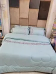 6x6 Linen Bed Cover Set - Gray - 2