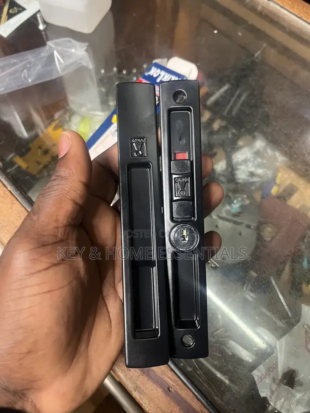 Domus KlikLok Black Sliding Aluminium Door Lock - 1