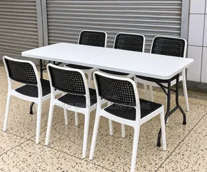 Folding Plastic Dining Table and Chairs Set