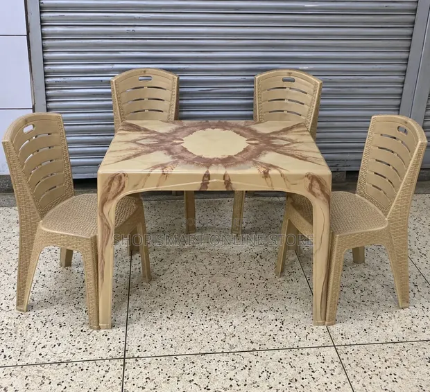 Stacks Plastic Dining Table and Chairs Set - 1