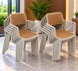 Brand New Plastic Dining Chairs with Armrests - 1