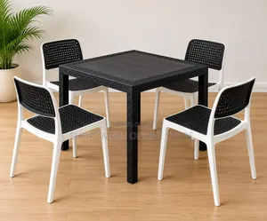 Brand New Heavy Duty Outdoor Plastic Dining Table and Chairs Set
