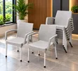 Stackable Plastic Chairs with Armrests - 2