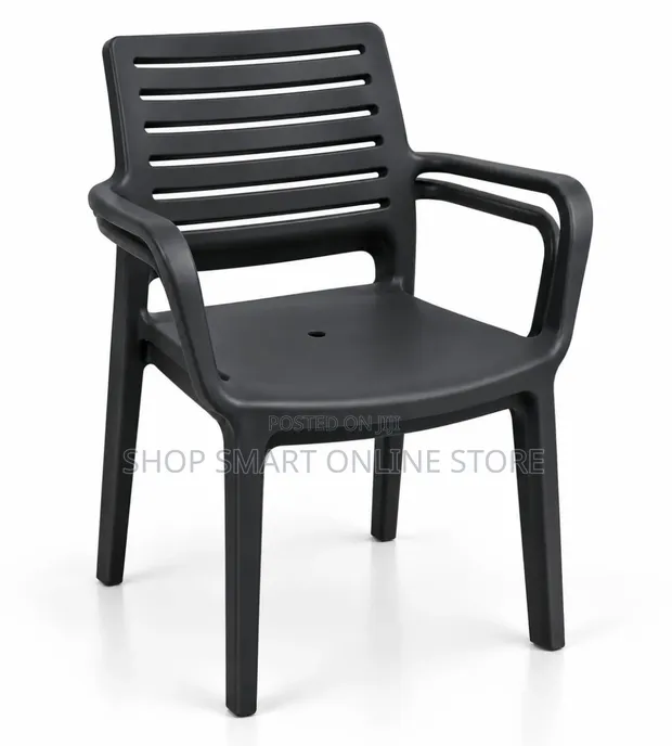 1 Pcs Black Framed Plastic Chairs - 1