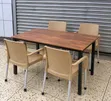 Brand New Wooden Dining Table with Plastic Chairs - 1