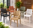 Brand New Plastic Dining Chairs with Armrests (1 Pc) - 2