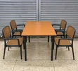 4-Person Wooden Foldable Dining Table and Plastic Chairs Set - 2