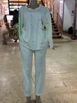 Ladies' 2-Piece Sleepwear Set - Multi Color Heart Print - 1