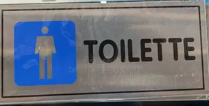 Blue Men's Toilet Sign - Self-Adhesive Silver Sticker