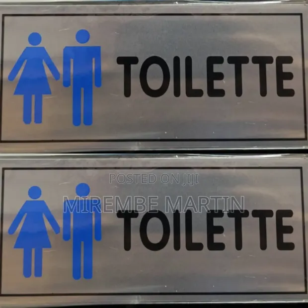 Man and Woman Washroom Toilet Sign - Blue - 1