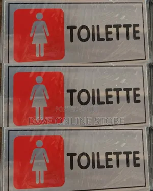 Red Ladies Toilet Sign - Self Adhesive