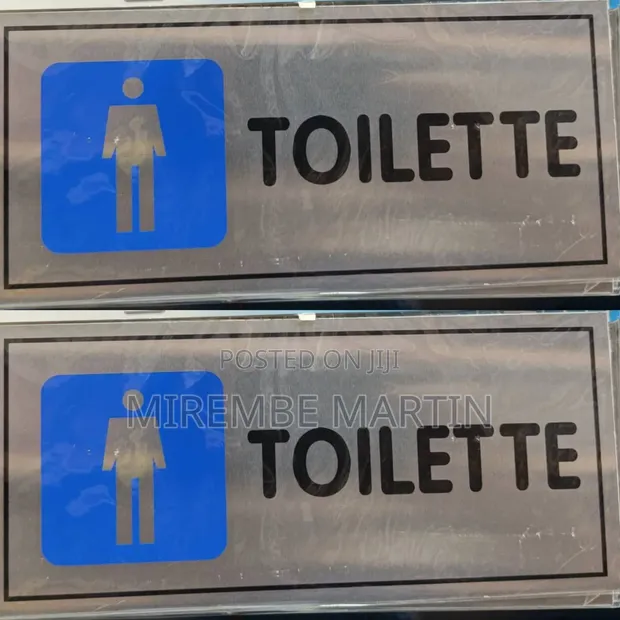 5 Pieces Man and Woman Washroom Toilet Signs - Blue - 1