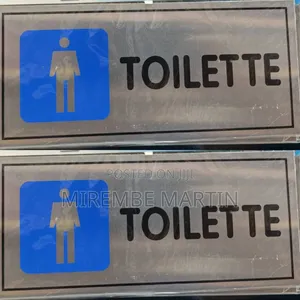 5 Pieces Man and Woman Washroom Toilet Signs - Blue
