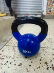 8kg Blue Vinyl-Coated Kettlebell - 2