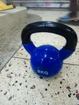 8kg Blue Vinyl-Coated Kettlebell - 4
