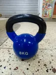 8kg Blue Vinyl-Coated Kettlebell - 5