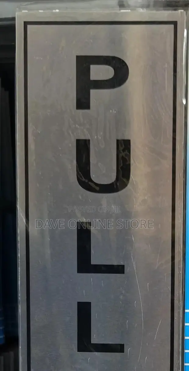 5 Pieces PULL Sign - Self Adhesive Silver - 1