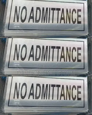 No Admittance Sign - Self Adhesive Silver