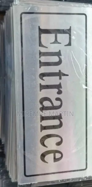 5 Pieces Silver Self-Adhesive Entrance Sign Stickers
