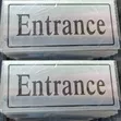 5 Pieces Silver Self-Adhesive Entrance Sign Stickers - 2