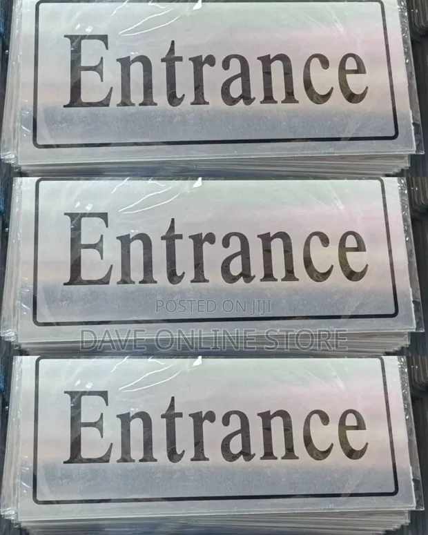 5-Piece Self-Adhesive Entrance Sign - Silver - 1