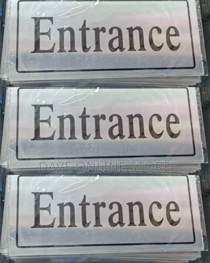 5-Piece Self-Adhesive Entrance Sign - Silver