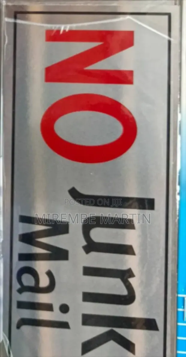 5 Pieces 'No Junk Mail' Self-Adhesive Signs - Silver - 1