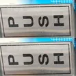 Push Sign - Self Adhesive Silver Card Sticker - 1