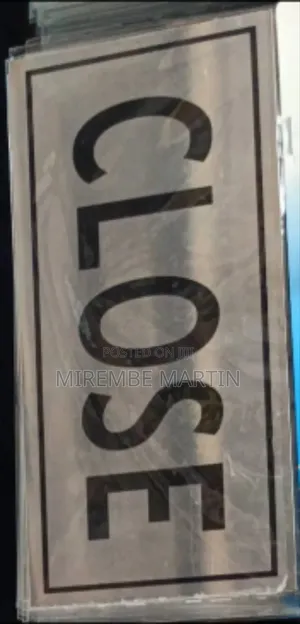 5 Pieces 'Close' Sign Stickers - Silver, Self-Adhesive