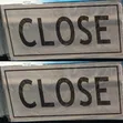 5 Pieces 'Close' Sign Stickers - Silver, Self-Adhesive - 2