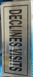 5 Pieces "Declines Visits" Self-Adhesive Silver Signs - 1