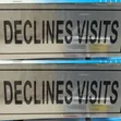 5 Pieces "Declines Visits" Self-Adhesive Silver Signs - 2