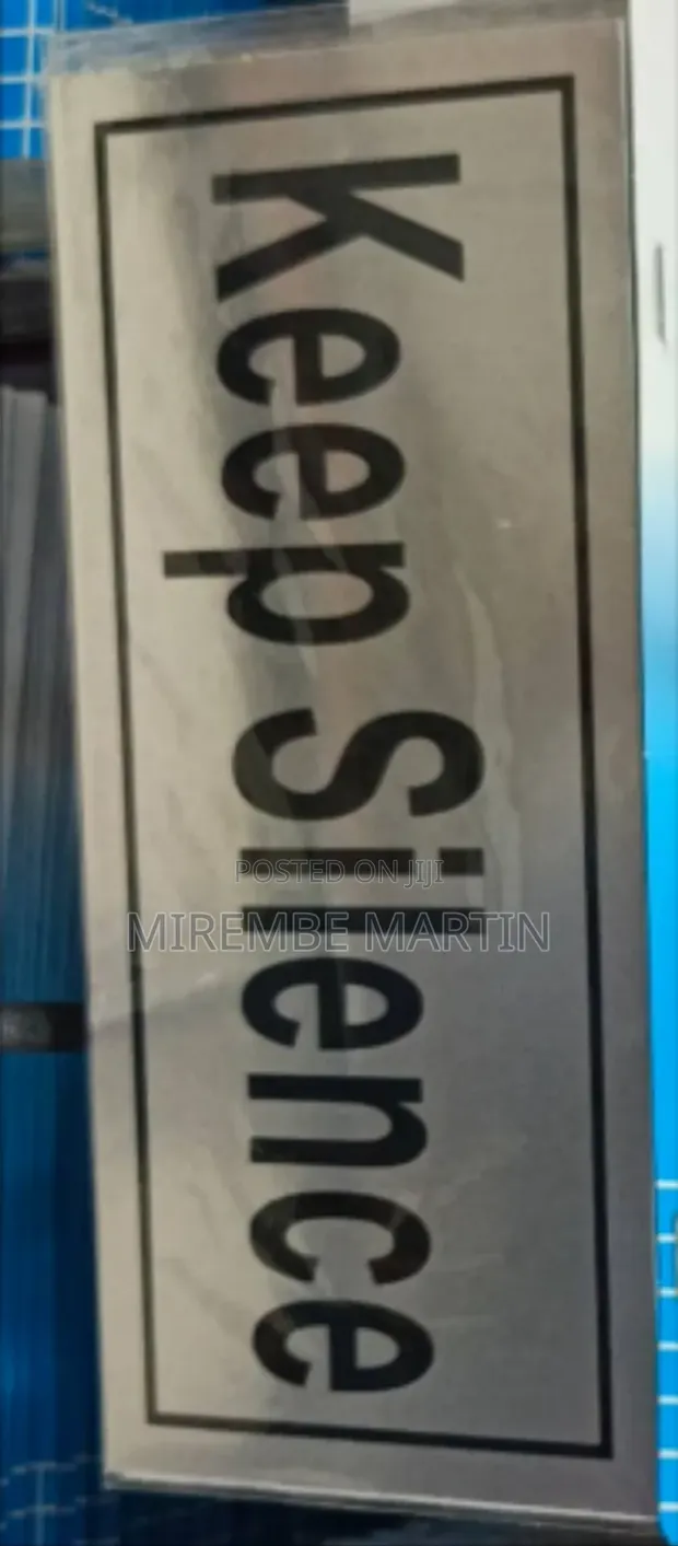 5 Pieces 'Keep Silence' Self-Adhesive Silver Signs - 1