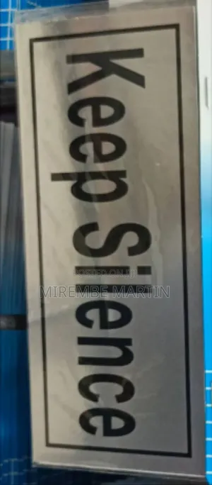 5 Pieces 'Keep Silence' Self-Adhesive Silver Signs