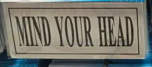Mind Your Head Safety Sign - Self-Adhesive Silver