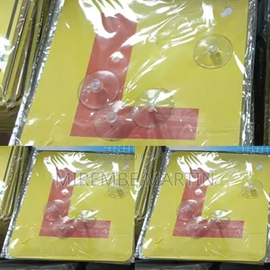 5 Pieces A4 Learner Driver "L" Sign Boards with Suction Cups