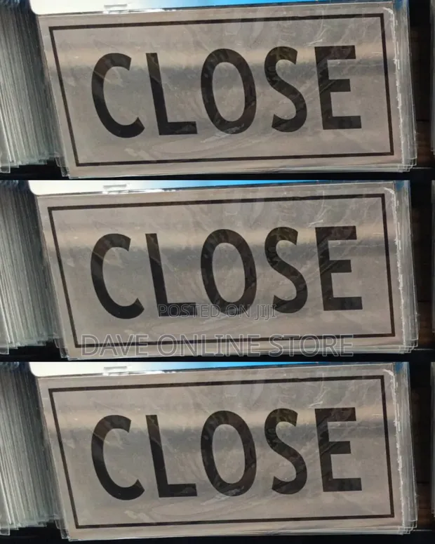 Self-Adhesive Silver 'CLOSE' Sign Sticker - 1