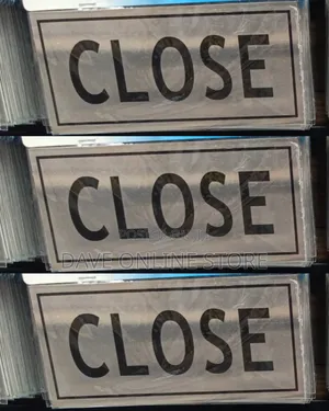 Self-Adhesive Silver 'CLOSE' Sign Sticker