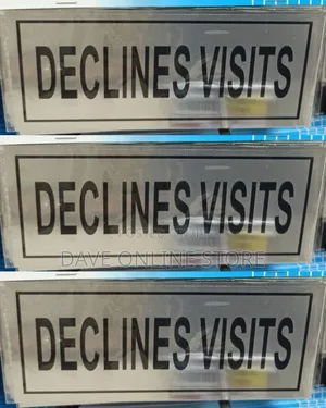 5 Pieces 'Declines Visits' Self-Adhesive Sign
