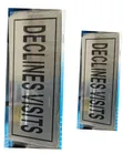 5 Pieces 'Declines Visits' Self-Adhesive Sign - 2