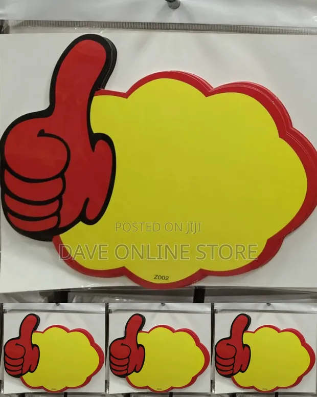 A4 Size Thumbs Up Price Tags (L) Sticker Signs - 1