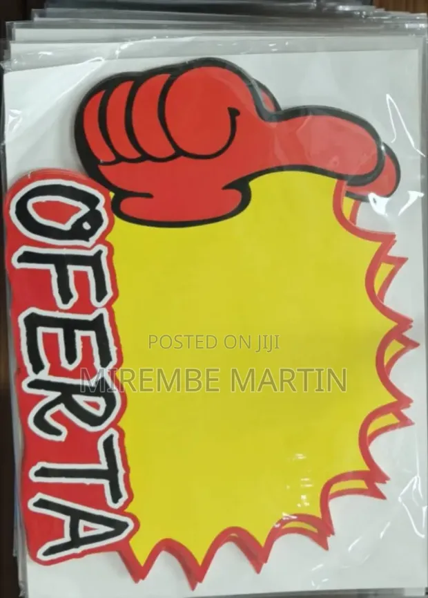 5 Pieces OFERTA Yellow and Red Thumbs Up Sales Tags - 1