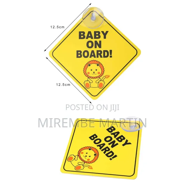 5 Pieces Baby on Board Car Signs - Yellow - 1