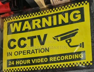 5 Pieces A4 Warning CCTV in Operation Security Surveillance Stickers